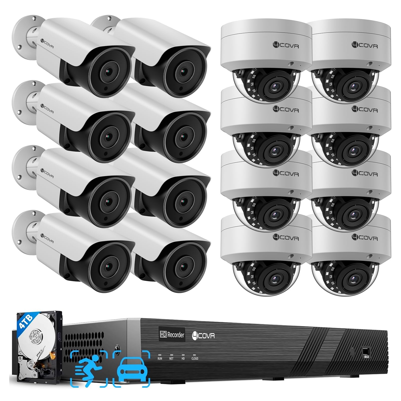 Amazon.com: 4COVR 16 Channel PoE Security Camera System, Human